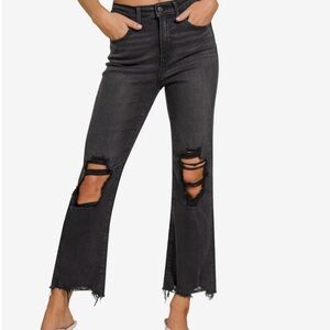 Zenana Black Distressed Women's Jeans